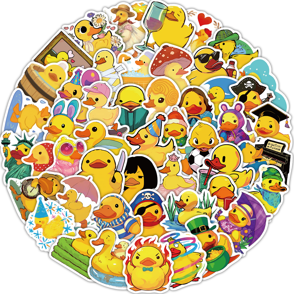 Yellow Phone Accessories - 50PCS Cute Yellow Duck Creative Graffiti