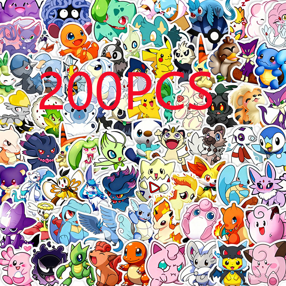 Phone Accessories For Kids - 100/200pcs Pokemon Anime Stickers Pikachu Kawaii
