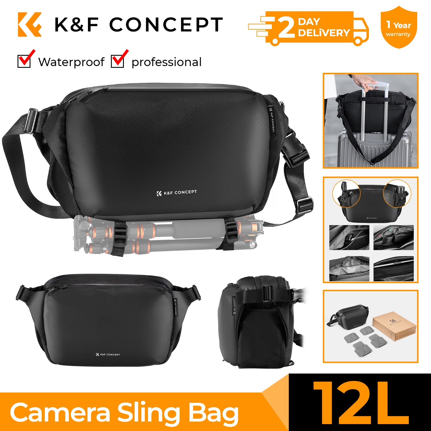 Phone Accessories For Photography - K&F CONCEPT 12L/10L Camera Sling Bag