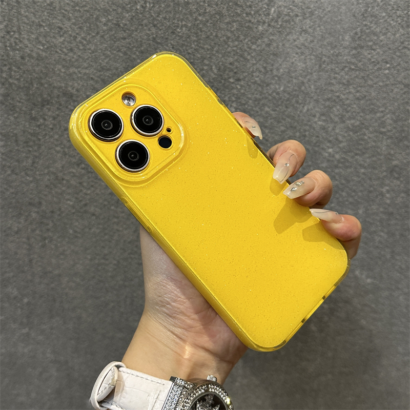 Yellow Phone Accessories - Bright Fluorscent Yellow Glitter Phone Case