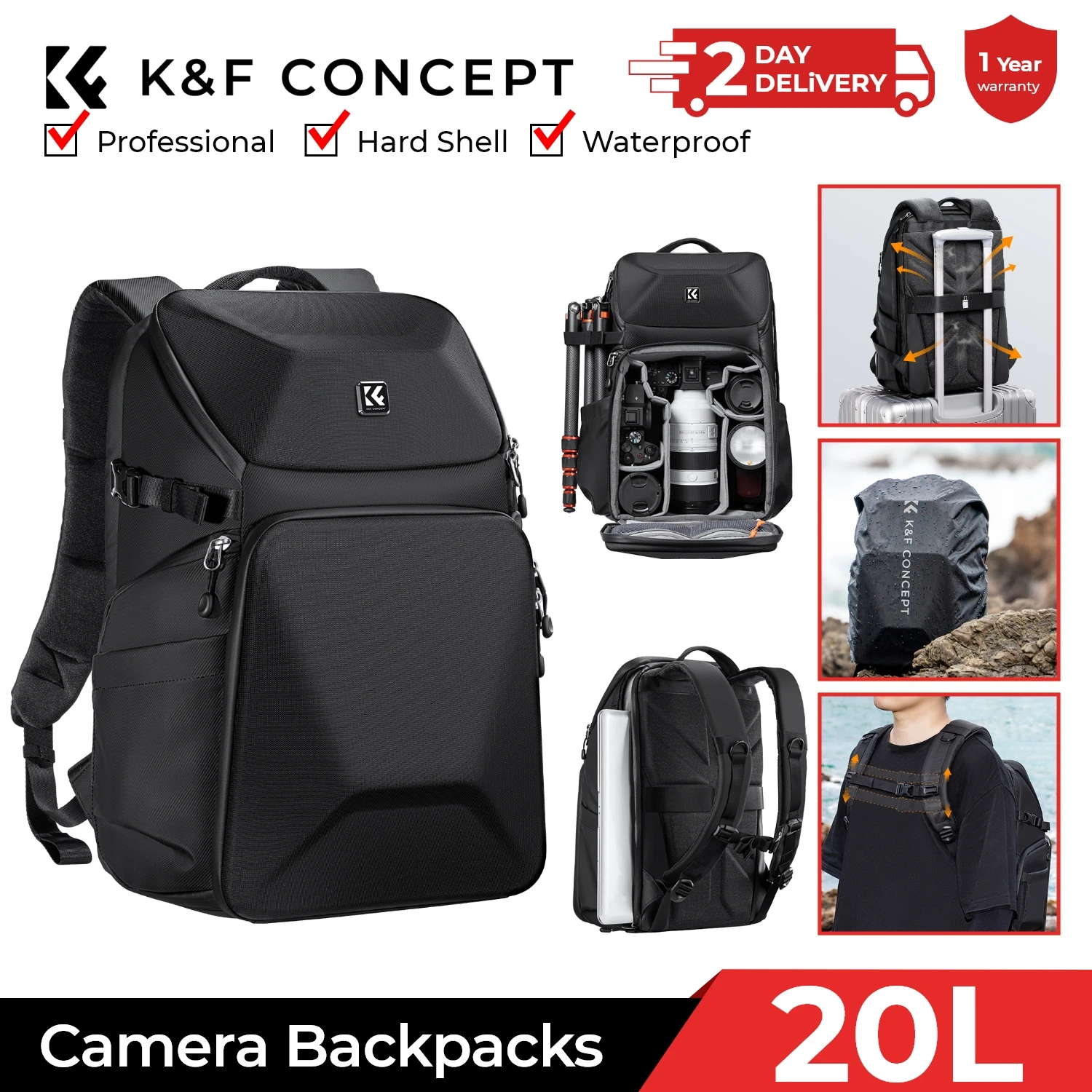 K&F CONCEPT 20L Camera Backpac - đánh giá và giá Phone Accessories For Photography