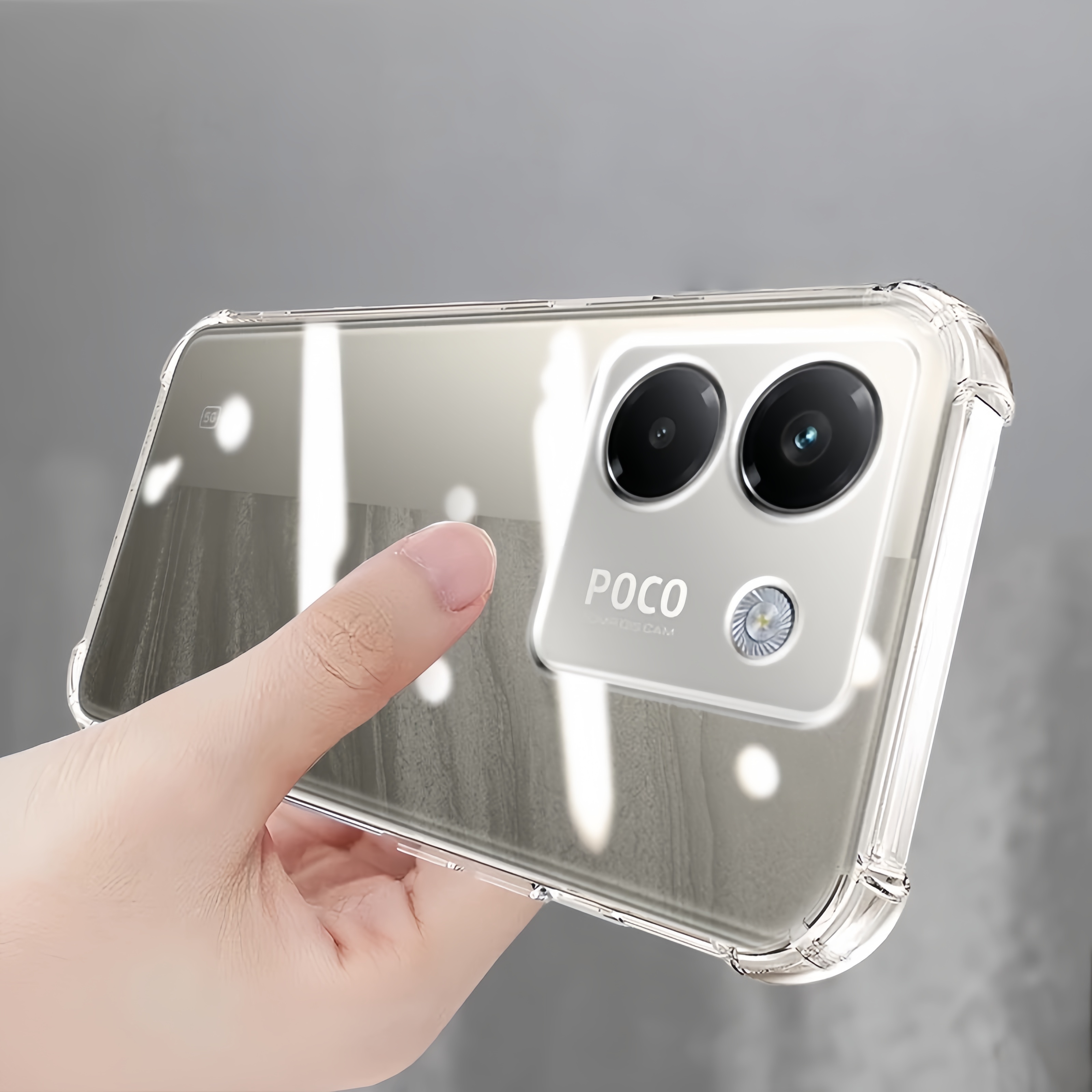 Transparent TPU For POCO M7 Pr - đánh giá và giá Yellow Phone Accessories